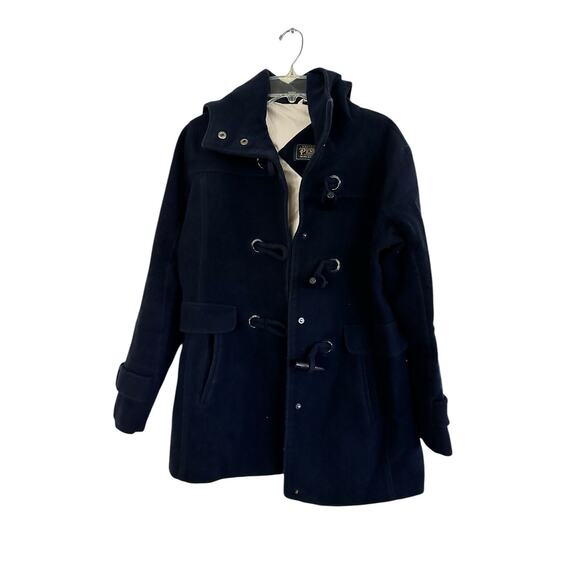 PENDLETON ROSLYN WATERPROOF LAMBSWOOL BLEND HOODED COAT BLUE NAVY Size Small